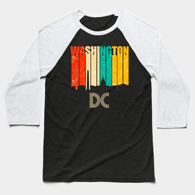 Washington DC Skyline Baseball T-Shirt by Mila46